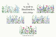 Dusk Blue Watercolor Florals, a Decorative Illustration by Catch the Dream Art (Thumbnail 10 of 12)
