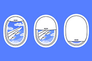 Vector airplane windows views, a Transportation Illustration by Torontotokio (Thumbnail 3 of 4)