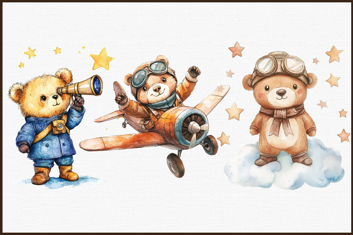 Aviator Bear Sublimation Clipart, an Illustration by Sublimation Artist (Photo 3 of 6)