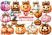 Fall Halloween Pumpkins Clipart, an Illustration by Dream Creation (Thumbnail 1 of 4)