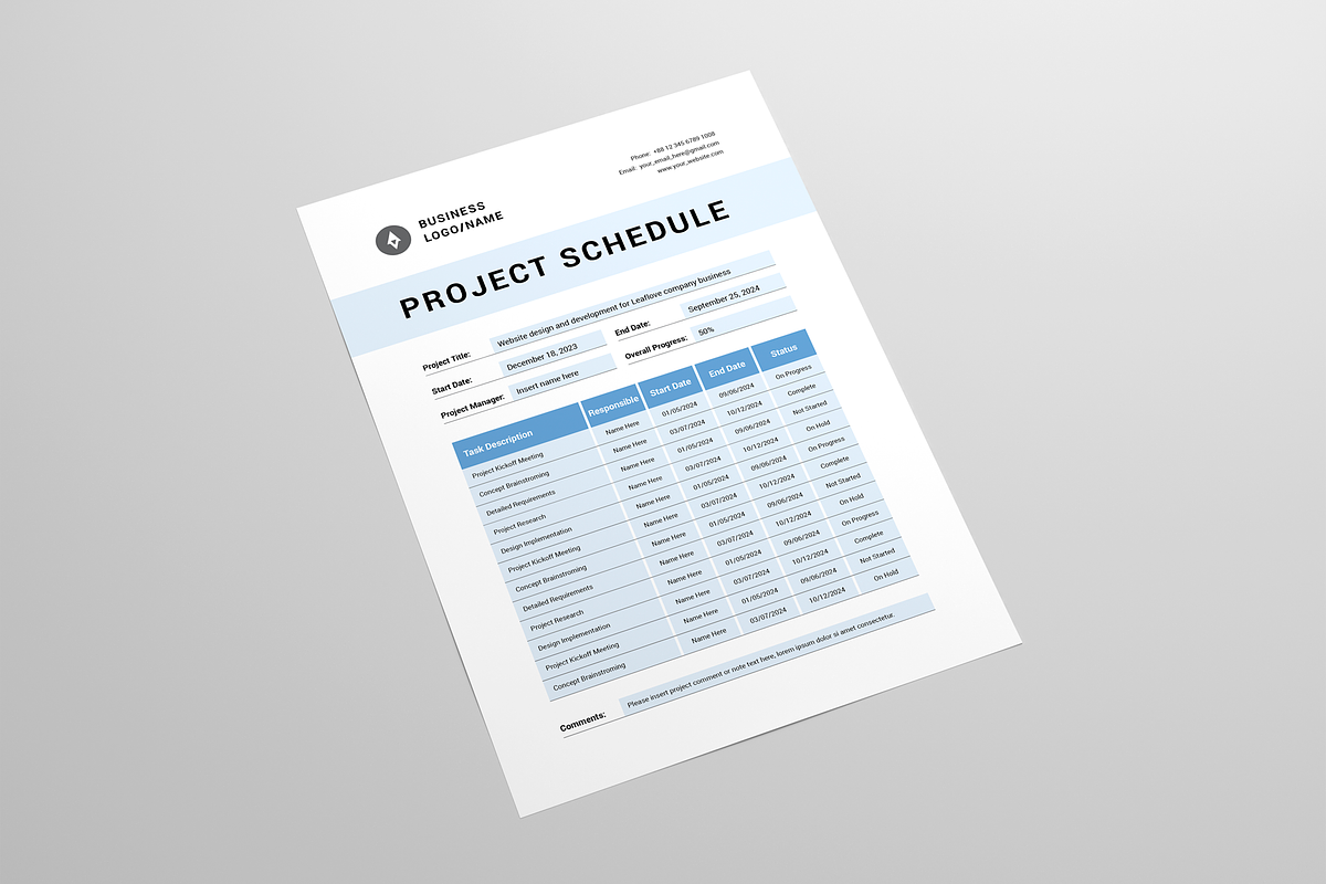 Project Schedule | MS Word & Indd, a Stationery Template by Leaflove (Photo 3 of 5)