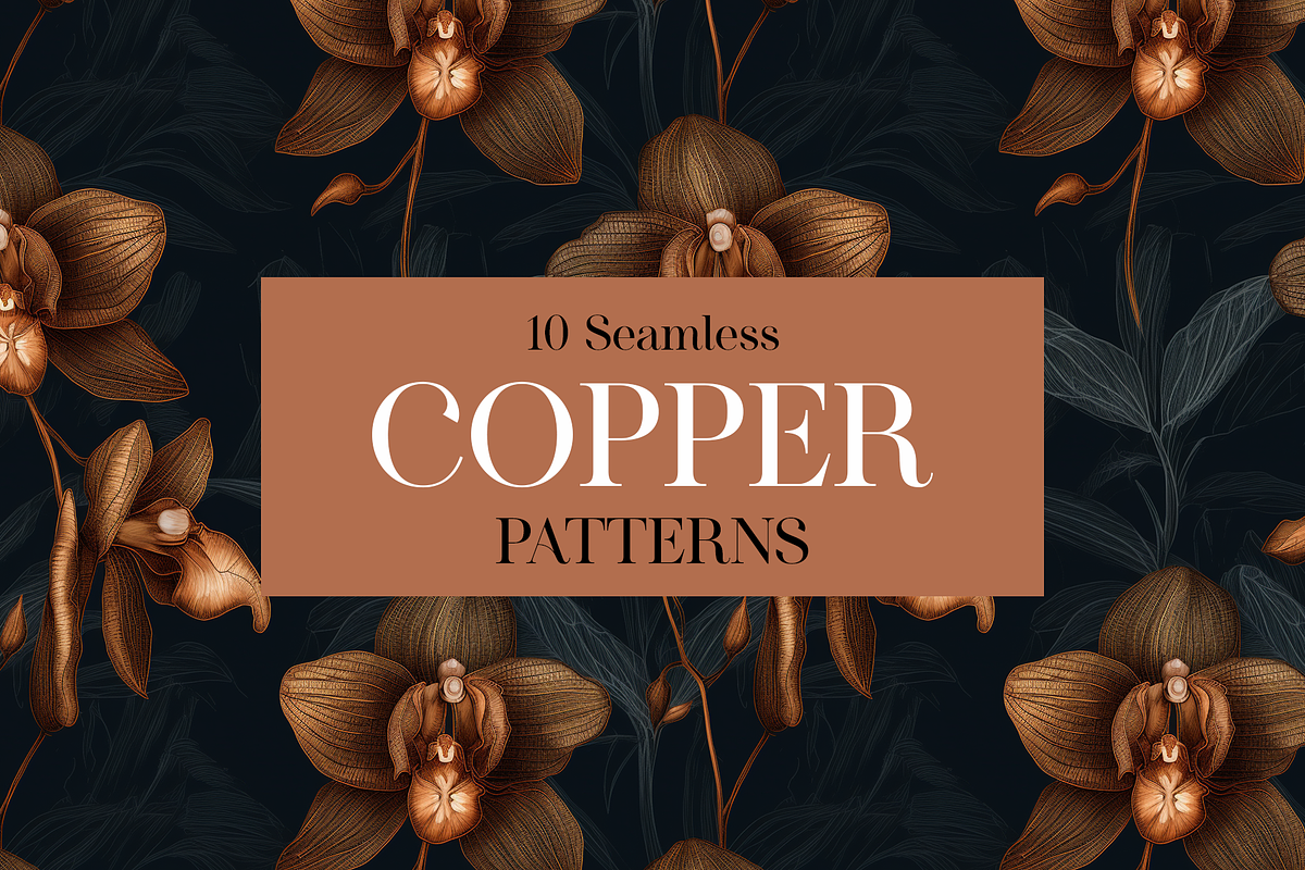 10 Copper Botanica Patterns, a Pattern Graphic by Motifs (Photo 6 of 12)