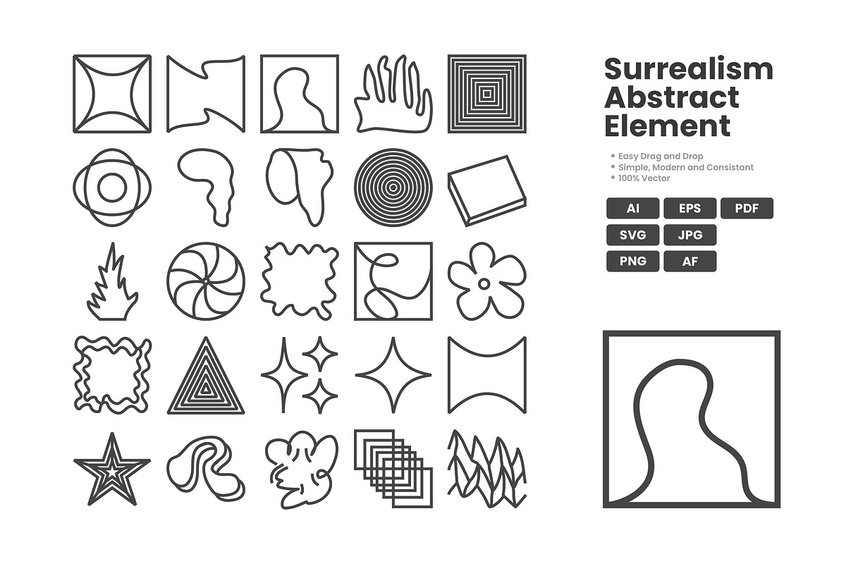 Surrealism Abstract Elements, an Outline Icon by erifqizeicon (Photo 2 of 3)