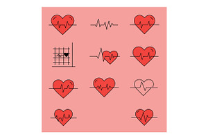 Heart illustrations featuring heartb, an Illustration by designvectx
