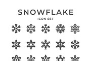 Set icons of snowflake, a Solid Icon by motorama (Thumbnail 1 of 2)