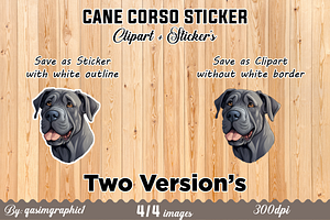 Cute Kawaii Cane Corso Dog Stickers