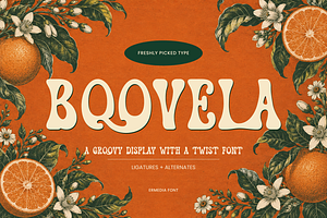 Boovela || Retro Groovy Display Font, a Serif Font by Ermedia Studio