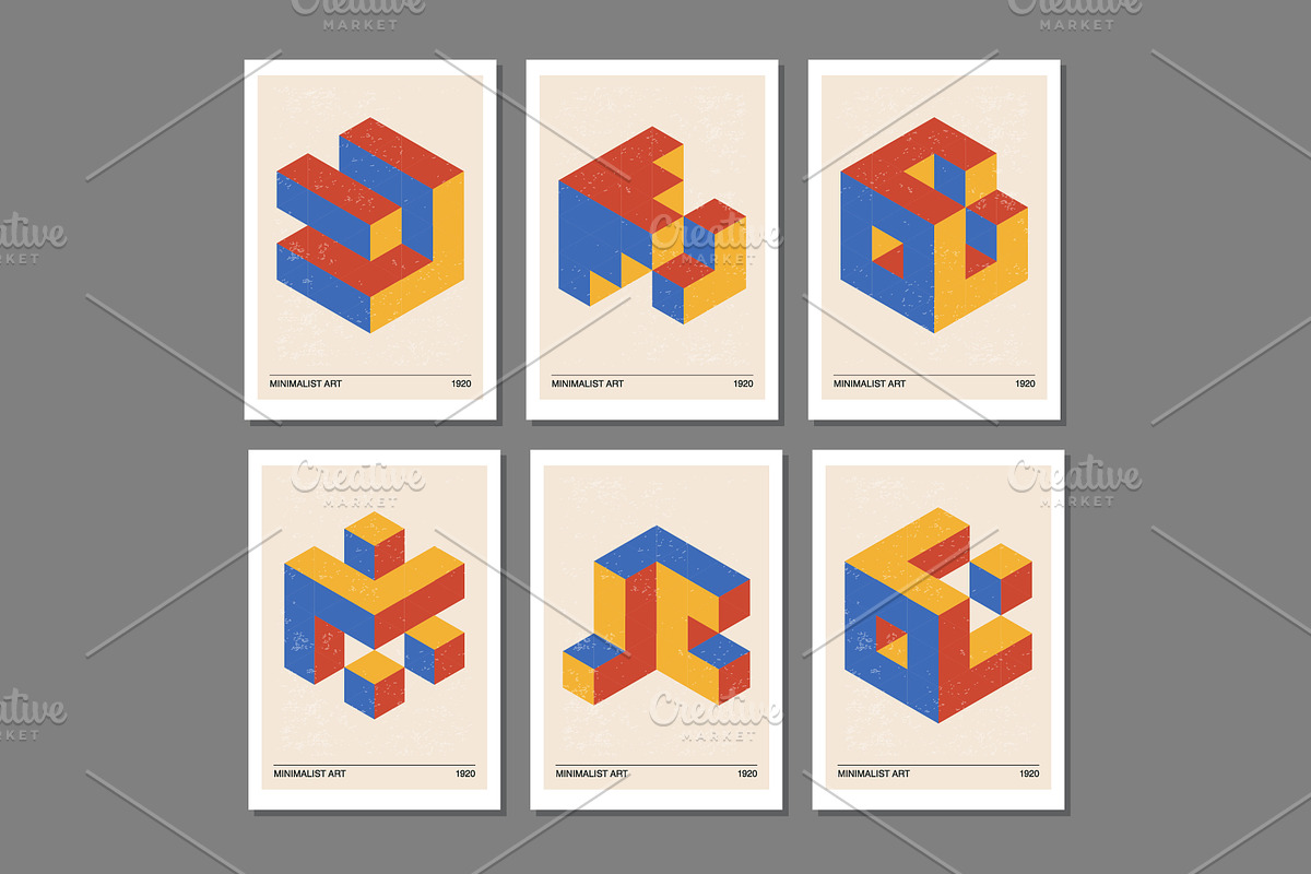 3D Geometry Printable Wall Art Set, a Background Graphic by C Design Studio (Photo 23 of 28)
