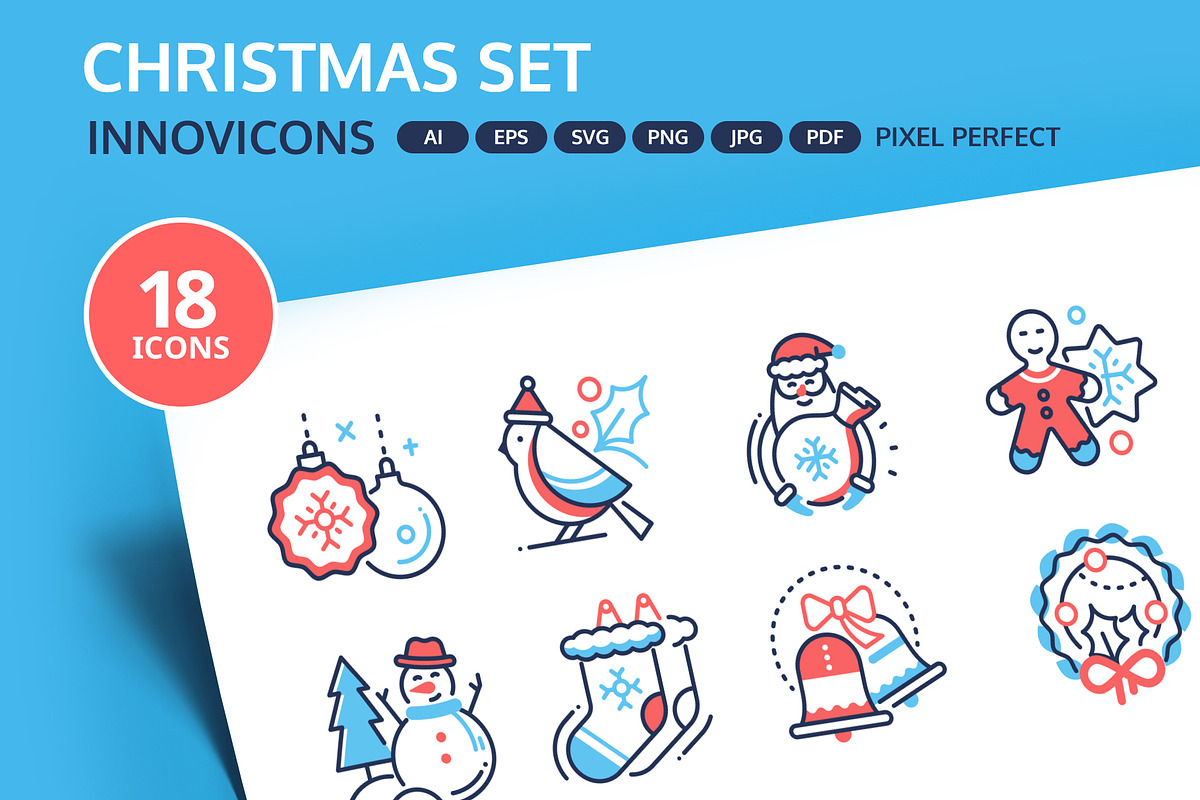 Christmas Line Icons Set, an Outline Icon by Boyko Pictures (Photo 1 of 9)