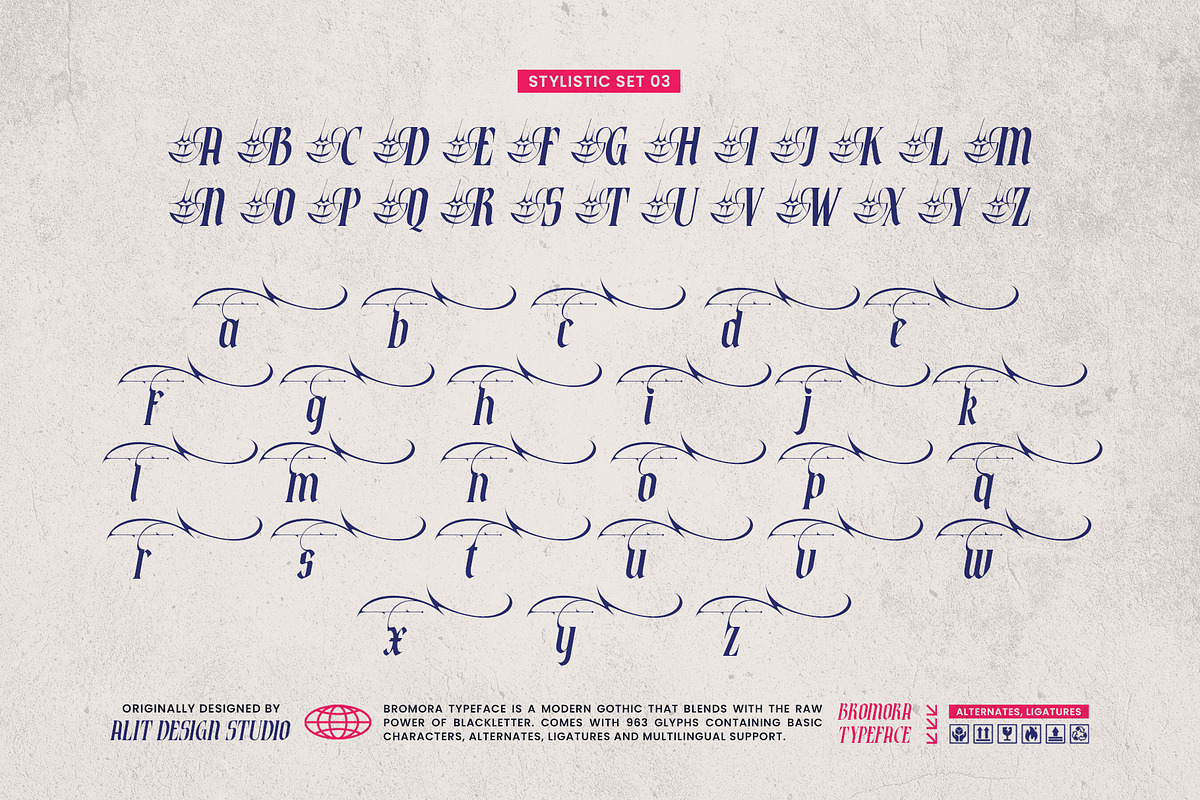 Bromora Typeface, a Blackletter Font by alit design (Photo 8 of 20)