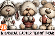 Whimsical Easter Teddy Bear Clipart, a Graphic by CitraGraphics (Thumbnail 1 of 4)