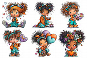 Valentine Holiday Black Girl Clipart, an Illustration by Daily.Designs (Thumbnail 6 of 7)
