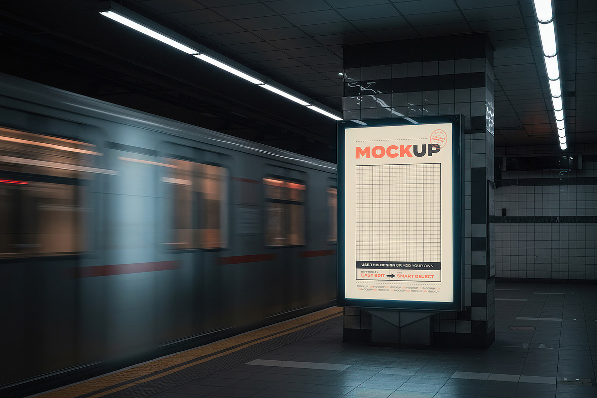 Subway Station Billboard Mockups, a Mockup by Luuqas Design (Photo 7 of 11)