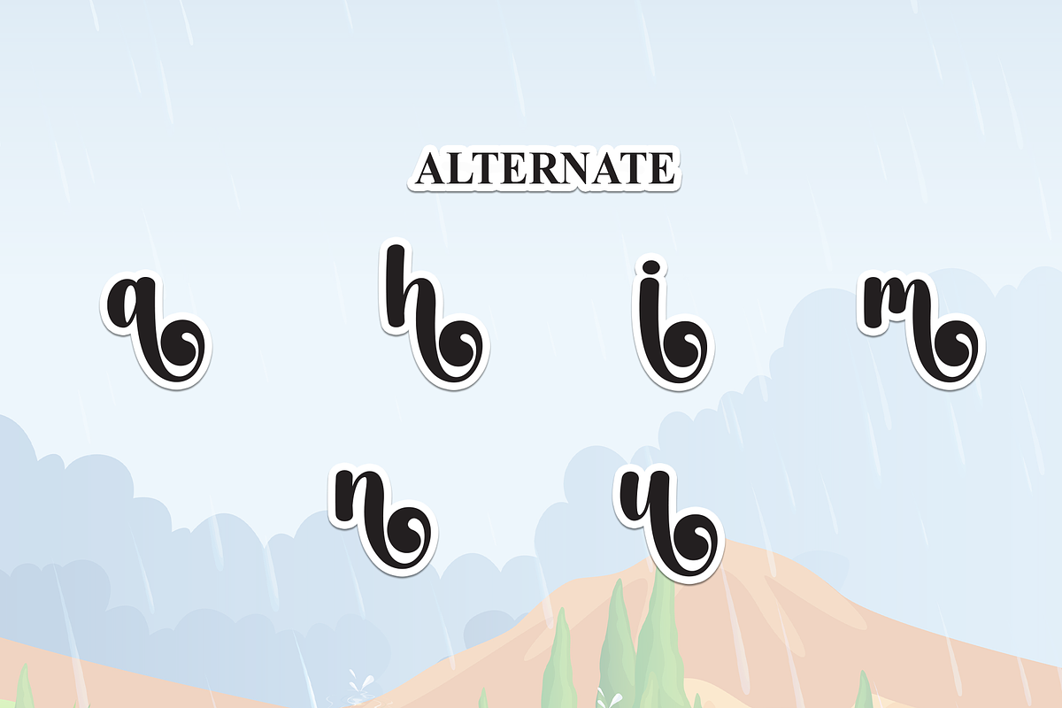 Rain | Script Font, a Handwritten Font by Scratchones (Photo 8 of 9)