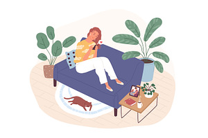 Woman chatting online in dating app, a Person Illustration by Good Studio