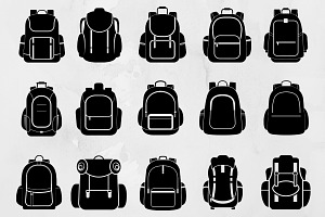 Backpack Silhouette SVG, an Object Illustration by newminddesign