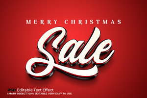 Christmas Sale Script Chrome Text PS, a Layer Style Add-On by Design Fly