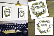 Set smoking tobacco elements sketch, a Background Graphic by Live line (Thumbnail 6 of 6)