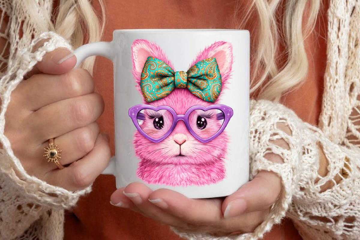 Retro Leopard Happy Easter Bunny Png, an Illustration by designcity5 (Photo 9 of 9)
