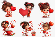 whimsical valentine clipart bundle, an Illustration by CreationArt (Thumbnail 2 of 7)