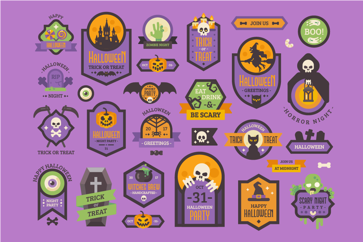Halloween badges collection, an Illustration by Ivan Dubovik (Photo 2 of 2)