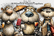 Whimsical Summer Capybara Clipart, a Seasonal Illustration by Rose Art (Thumbnail 1 of 6)