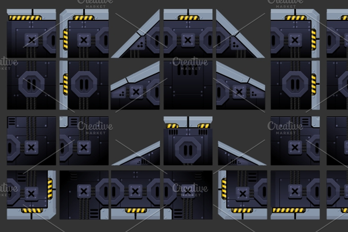 Platformer Game Tile Set 12, an Illustration by pzUH (Photo 5 of 5)