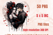 Gothic Valentine's Day Clipart, a Seasonal Illustration by GiraffeCreative (Thumbnail 2 of 9)