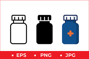 Medicine Bottle Icons, a Solid Icon by Artonix