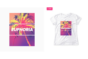 Summer graphic womens palm tree tee, a Graphic by rikkyal