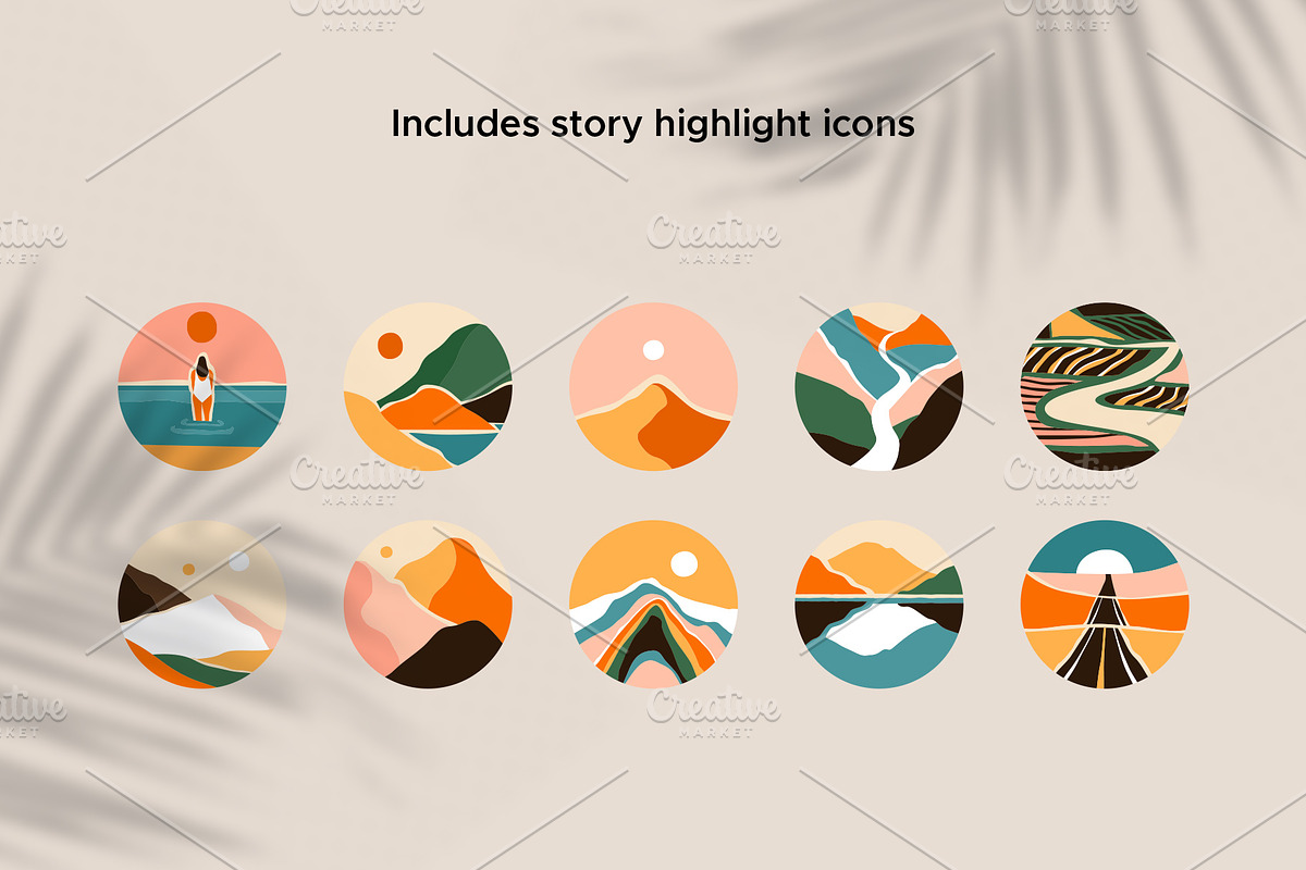 12 Landscape Postcards + more, a Decorative Illustration by Dedraw Studio (Photo 5 of 10)