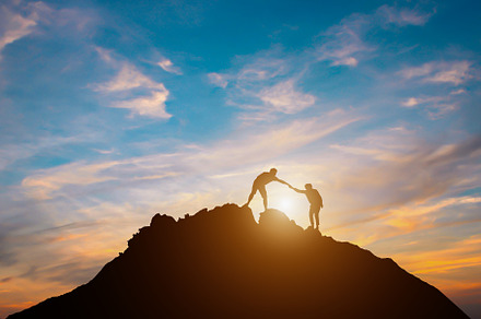 Couple teamwork containing person, people, and rock, a Person Photo by Guitarfoto Studio