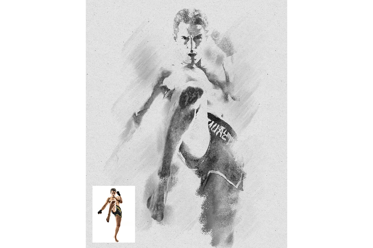 Charcoal Sketch Photoshop Effect, an Action Add-On by Shovajit (Photo 4 of 6)