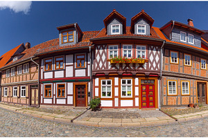 Traditional Half-Timbered Houses in