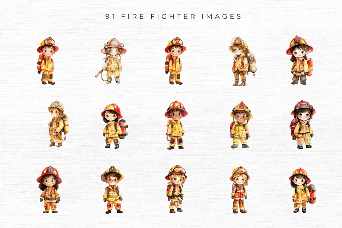 Firefighter Clipart, Transparent PNG, an Object Graphic by EllyandLima (Photo 7 of 10)