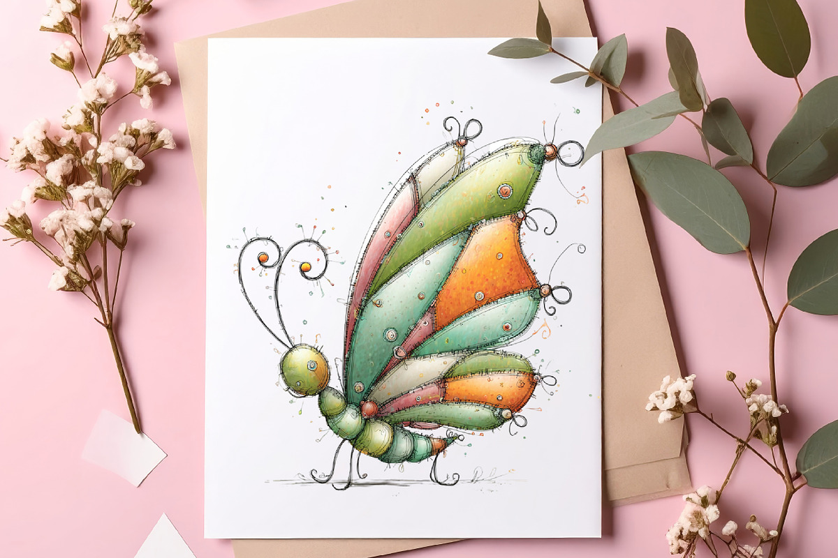 Whimsical spring butterfly clipart, an Illustration by SinaCreation (Photo 6 of 11)