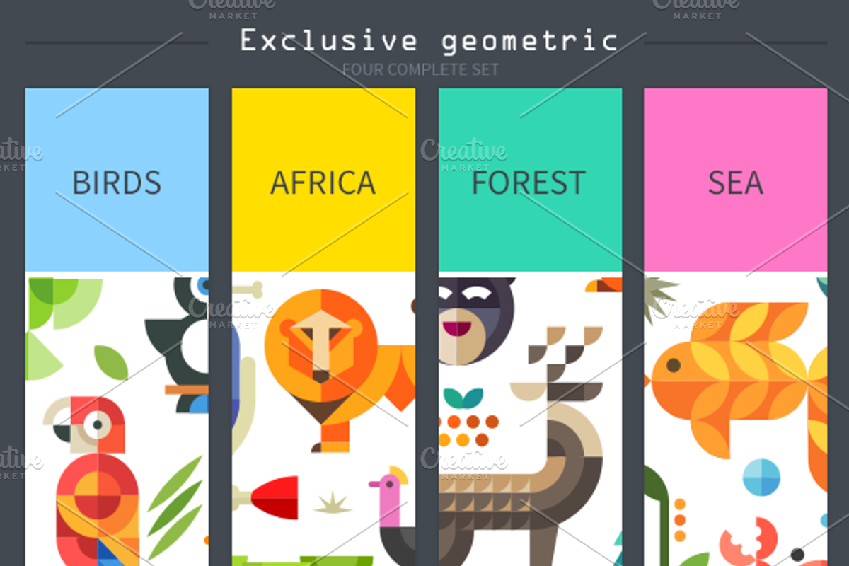 Magic animal world, geometric flat, an Animal Illustration by Oleg Beresnev (Photo 1 of 5)