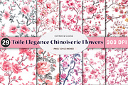 Toile Elegance Chinoiserie Flowers, a Pattern Graphic by SinaCreation (Thumbnail 1 of 5)