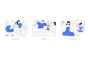 Young parents problems isolated, a Person Illustration by Visual Generation
