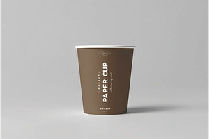 Single Brown Paper Cup Mockup, a Cups & Container Mockup by DesignRushMarket