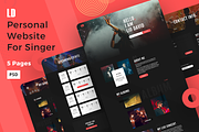 Personal Website for Singer, a Landing Page Template by Sujun Baidyaa (Thumbnail 1 of 6)