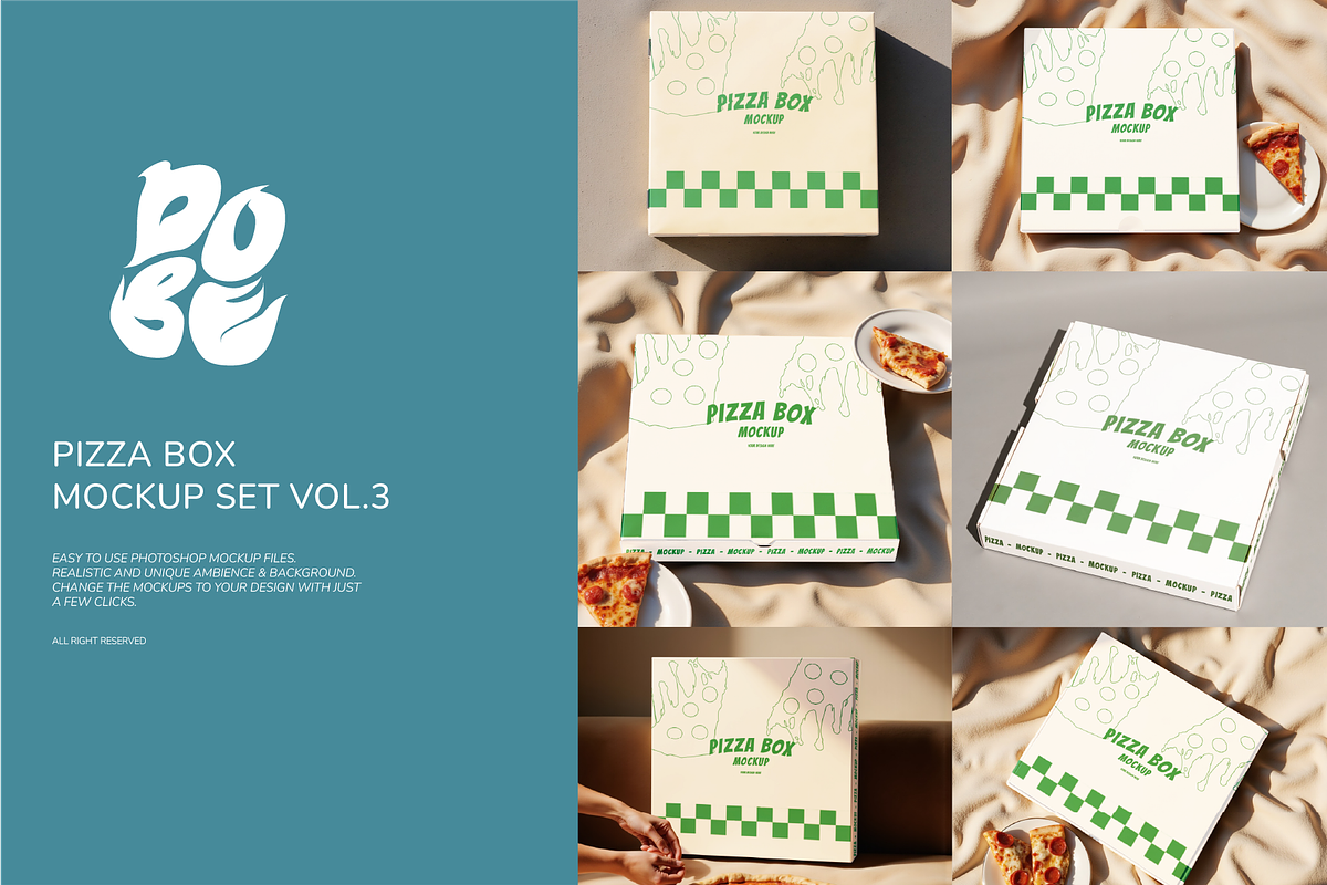 Pizza Box Mockup Set - Vol 3, a Product Mockup by DOBE Studio (Photo 1 of 4)
