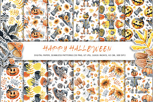 Happy Halloween Watercolor Clipart