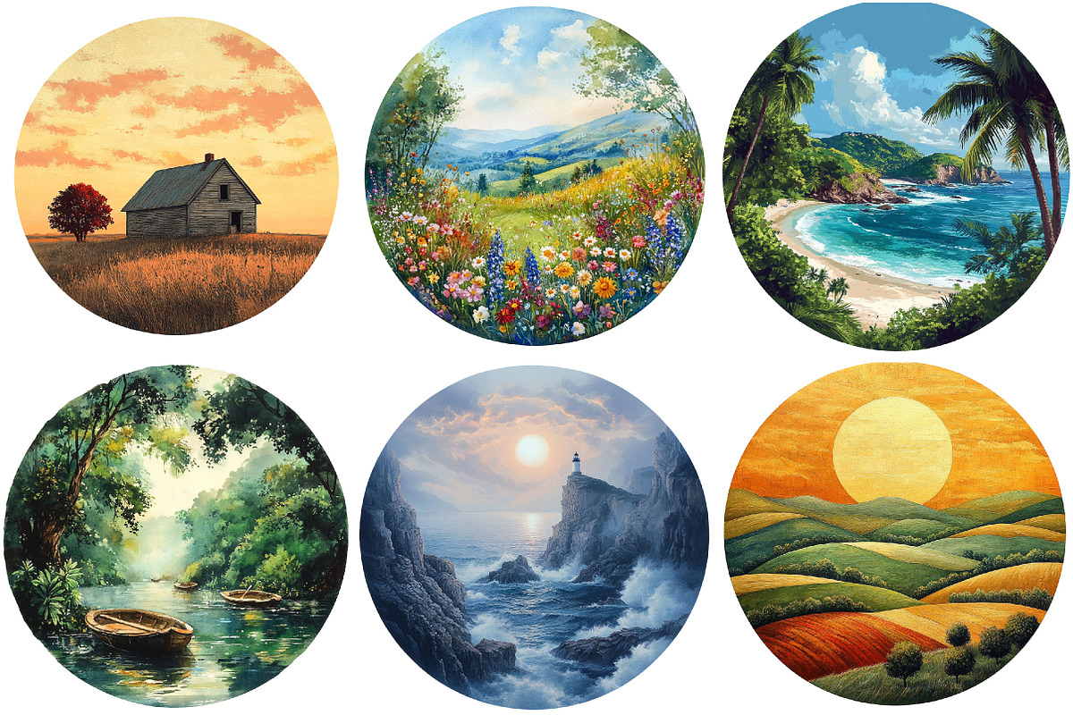 Nature & Landscape Watercolor Bundle, an Illustration by Pixels.Craft (Photo 4 of 6)