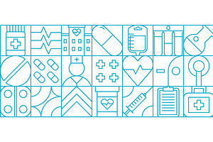 Heart healthcare geometric pattern, a Healthcare Illustration by Buch&Bee