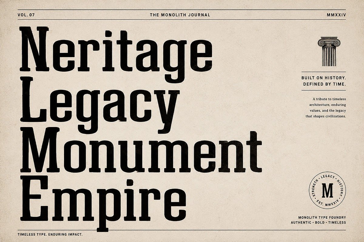 Monolith, a Slab Serif Font by Wow Magic (Photo 3 of 5)