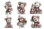 Christmas Whimsical Teddy Clipart, a Seasonal Illustration by Creative Art (Thumbnail 3 of 7)
