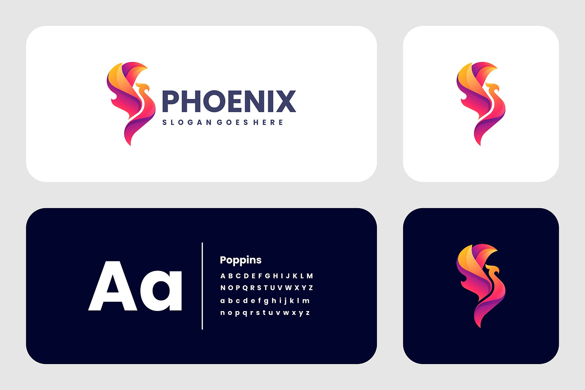 Gradient Modern Phoenix Logo Design preview 4