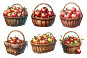Watercolor Autumn Apple Basket Clipa, an Illustration by Daily.Designs (Thumbnail 2 of 5)