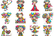 Quirky Elderly Valentine Woman, an Illustration by Designking (Thumbnail 2 of 4)